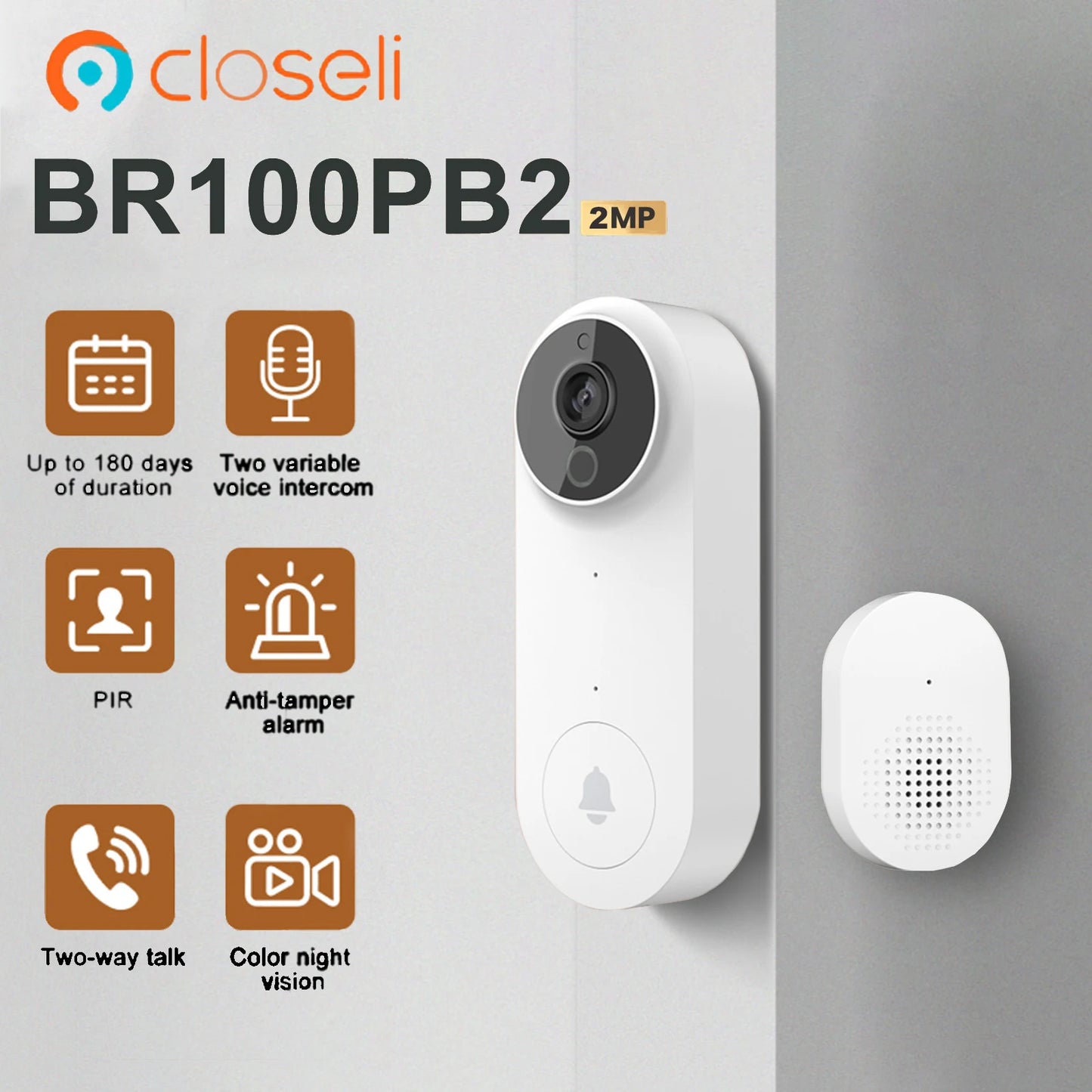 🚪 Closeli BR100PB2 Video Deurbel — Veiligheid in je hand