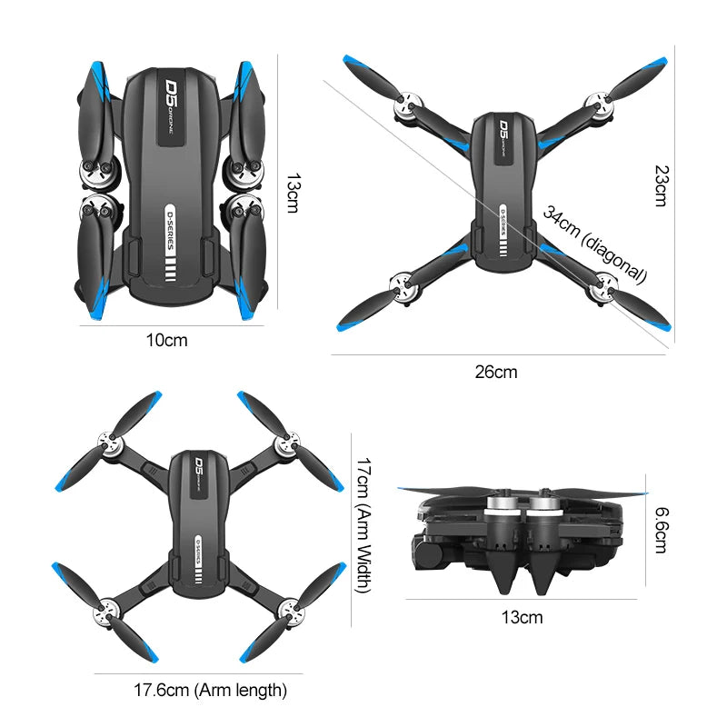 🚁 D5 8K Dual Camera Drone — Slim, Stabiel & Spectaculair